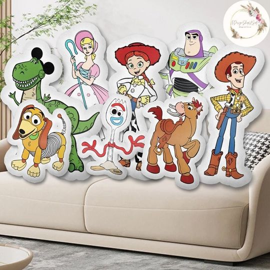 Discover Shape Disney Pixar Toy Story Pillow, Toy Story Characters Plush Pillow Case, Buzz Lightyear Woody Birthday Gift, Home Sofa Decoration