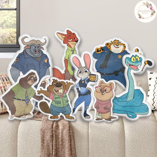 Discover Shape Disney Zootopia Pillow, Zootopia 2 Movie Judy Hopps Nick Wilde Plush Pillow Case, Zootopia Birthday Gifts, Home Sofa Decoration