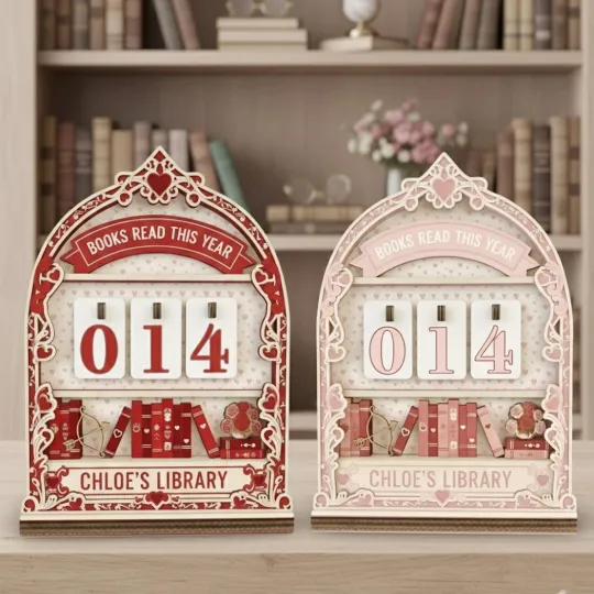 Discover Custom Name Floral Book Read This Year Counter, Romance Books Tracker Sign