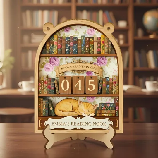 Discover Books Read This Year Counter Wooden Sign, Books Read Tracker, Book Club Exchange