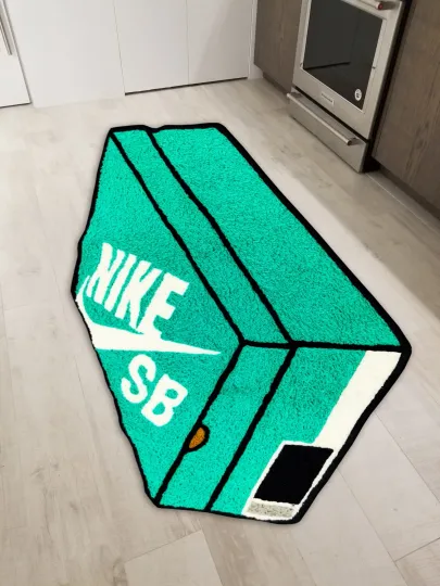 Discover SB Dunk Sneaker Box Shape Floor Mat Washable Area Rug for Living Room