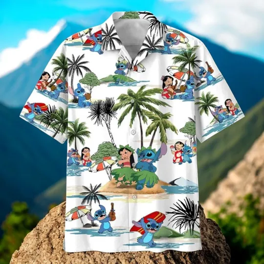 Discover Stitch And Lilo Graphics Island Disney Hawaiian Shirt_8a4_76