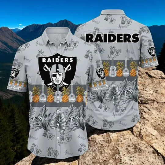 Discover Raiders Hawaiian Shirt Pineapple And Ukulele Nice Hawaiian Shirts_c8p_17