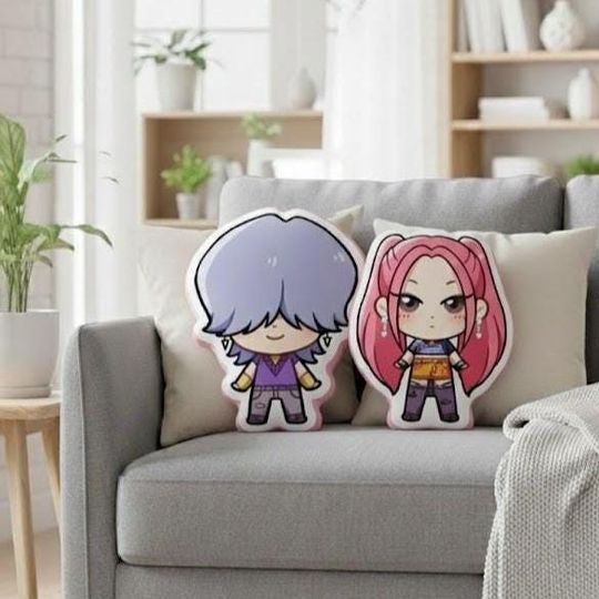 Discover Huntrix Kpop Demon Hunter Pillow Cover, Anime Kpop Cushion, Cute Fan Room Decor PEK005-012