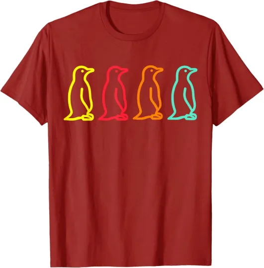 Discover Penguin Retro Colors Cute Animals Bird Funny Gift Unisex T-Shirt