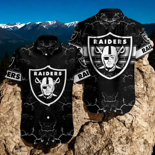 Raiders Hawaiian Shirt Lightning Unique Hawaiian Shirts