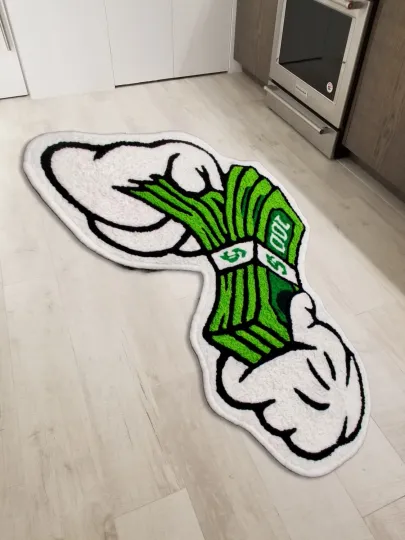 Discover Dollar Money Stack Floor Mat Washable Area Rugs Living Room Modern Accent Carpet