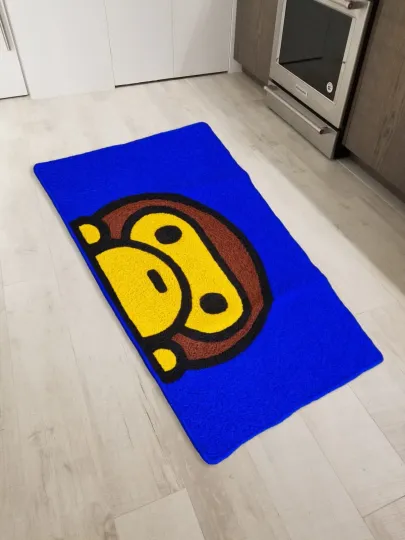Bathing Ape Bape Baby Milo Wool Shaped Floor Mat Rug for Living Room