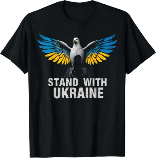 Discover I Stand With Ukraine Flag Dove Freedom Anti War Unisex T-Shirt
