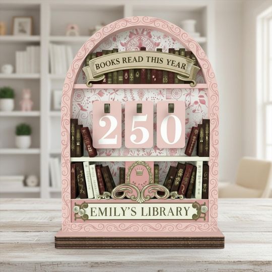 Discover Vintage Books Read Tracker  Personalized Reading Counter, Book Lover Gift, Library Decor