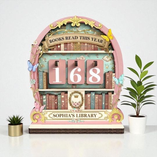 Discover Books Read This Year, Book Counter, Book Lover Gift, Bookshelf Decor, Book Club Gifts, Bookish Library Decor, Bookworm, Reading Challenge