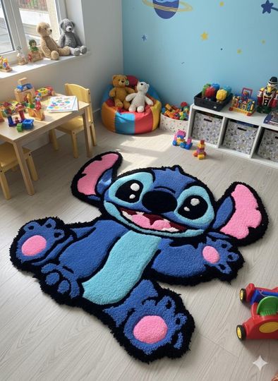 Handmade Stitch Rug, Tufted Rug, Kawaii Room Decor, Original Gift
