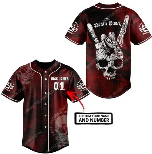 Best new Custom Five Finger Death Punch Rock Band Baseball Jersey