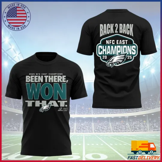 Philadelphia Eagles 2025 Back to Back East Champs T-Shirt