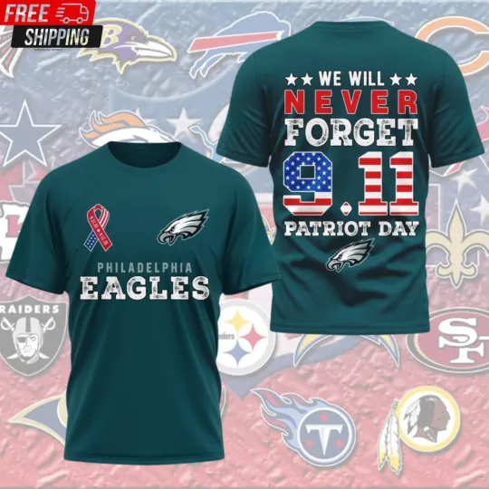 Philadelphia Eagles 2025 Patriot Day 9/11 Tribute T-Shirt
