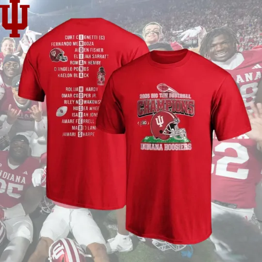 Discover Indiana Hoosiers Crimson 2025 Football Champions T-Shirt