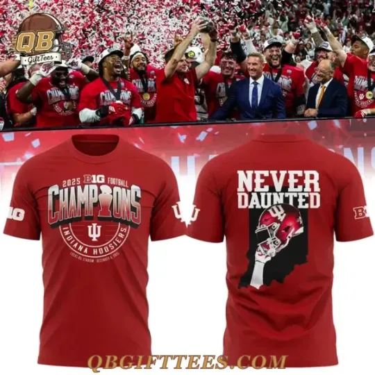Discover Indiana Big Ten Football Champions 2025 3D T-Shirt Fan Edition