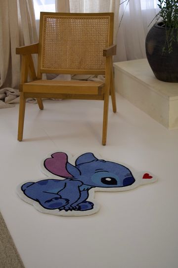 Lilo & Stitch Handmade Shaped Rug for Kids' Bedroom, Soft Handtufted Carpet for Home Decor, Gift for Birthday & Christmas