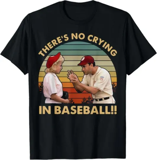 Discover There's No Crying In funny Baseball Vintage Retro T-Shirt
