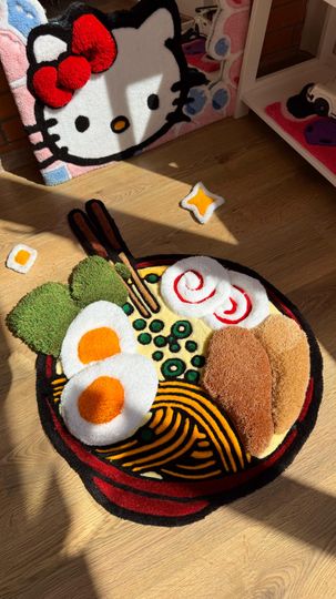 Discover Handmade Ramen Rug  Supper Puffy, 3D Tufted Acrylic Carpet
