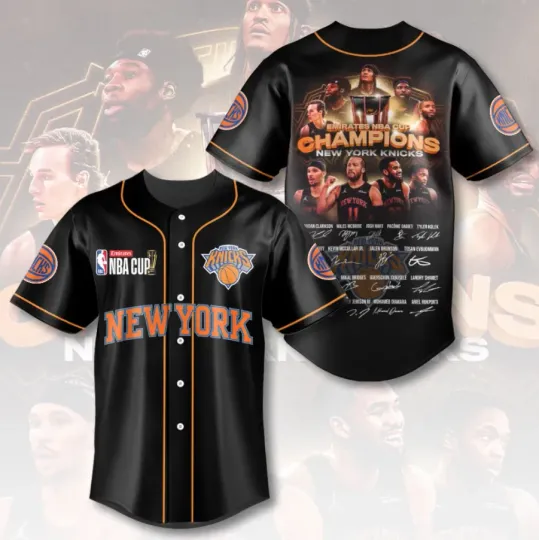 Discover New York Knick 2025 Nba Cup Champions Baseball Jersey