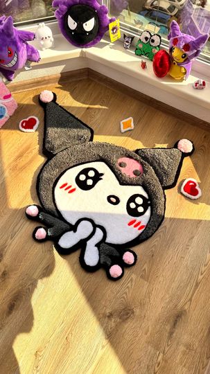 Discover Tufted Rug Custom 3D Puffy Anime Rug, Handmade Carpet with Gothic Style, Cute Decor, Pastel Room Vibes
