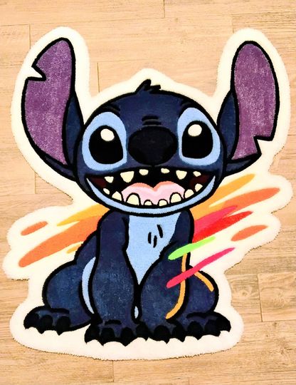 Discover Stitch Paint Splatter Shaped Rug