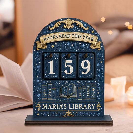 Discover Vintage Book Read Tracker, Personalized Book Lover Gift, Books Read This Year Counter, Reading Lover Gift, Library Decor, Reader Gift