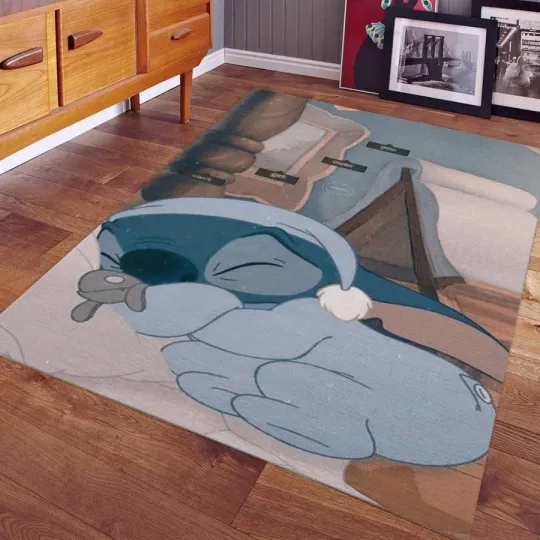 Stitch Sleeping Area Rug Cartoon Kids Room Living Room Bedroom Home