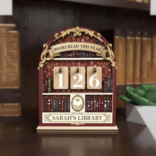 Discover Vintage Book Read Tracker, Personalized Book Lover Gift, Reading Tracker, Reading Lover Gift, Library Decor, Books Read This Year Counter