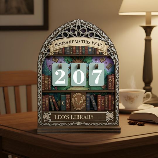 Discover Personalized Book Tracker, Custom Books Read This Year Sign, Fantasy Bookshelf Decor, Reading Count Display, Gift for Readers