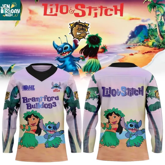Discover Personalized Brantford Bulldogs Lilo & Stitch 2025 Hockey Shirt Men's Fan Gear
