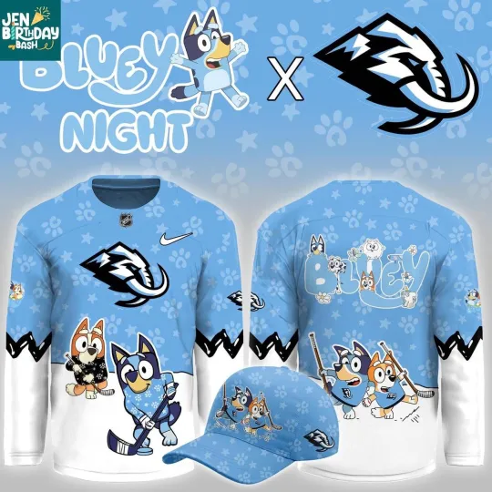 Discover Personalized Ut.ah Mammoth BlueyDad Christmas Night 2025 Gameday Hockey Shirt Men's