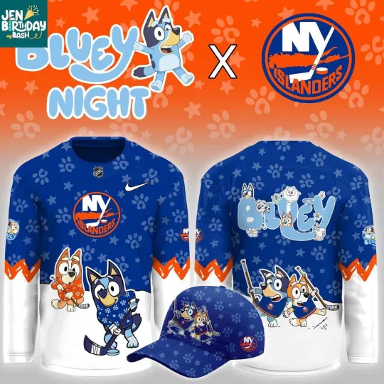 Discover Personalized New York Islanders BlueyDad Christmas Night 2025 Gameday Hockey Shirt