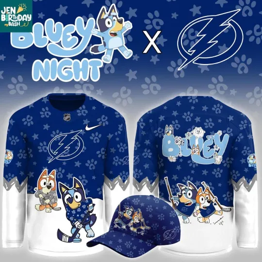 Discover Personalized Tampa Bay Lightning BlueyDad Christmas Night 2025 Gameday Hockey Shirt