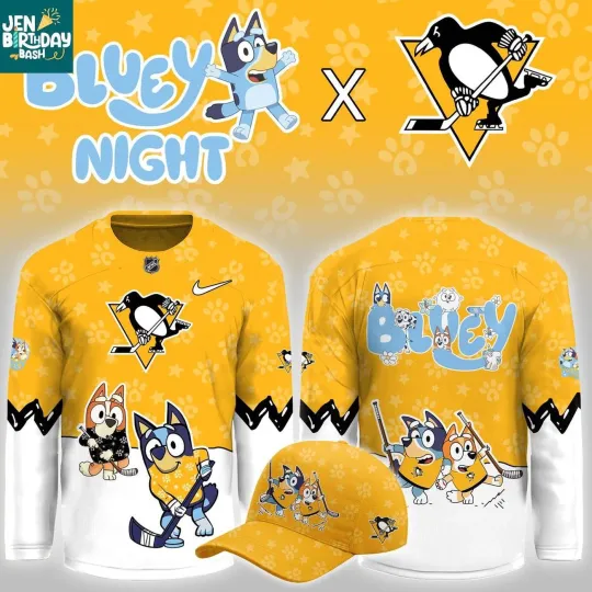 Discover Personalized Pittsburgh Penguins BlueyDad Christmas Night 2025 Gameday Hockey Shirt
