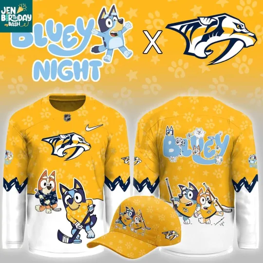 Discover Personalized Nashville Predators BlueyDad Christmas Night 2025 Gameday Hockey Shirt