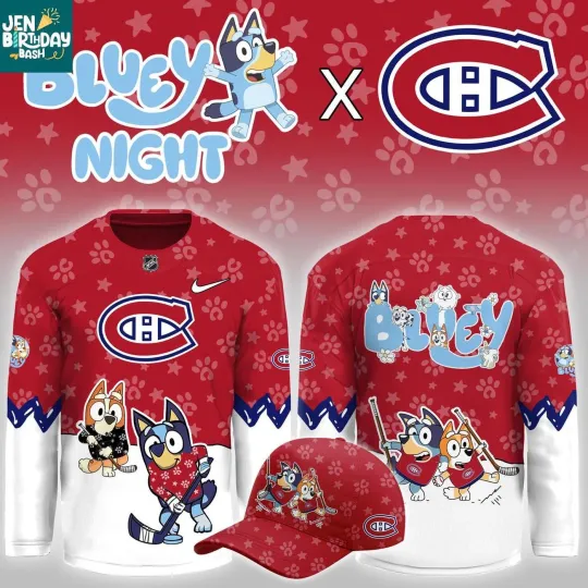 Discover Personalized Montreal Canadiens BlueyDad Christmas Night 2025 Gameday Hockey Shirt
