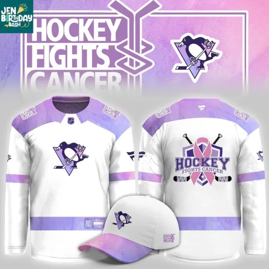 Discover Custom Pittsburgh Penguins Champs Fight Cancer 2025 Hockey Shirt Men's Fan Gear