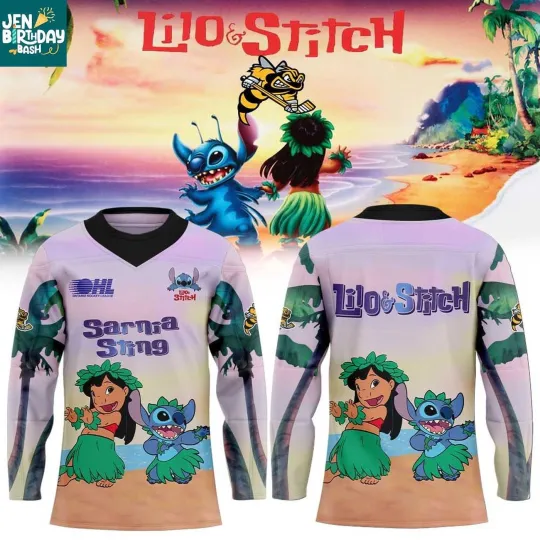 Discover Personalized Sarnia Sting Lilo & Stitch 2025 Hockey Shirt Men's Fan Gear Gift