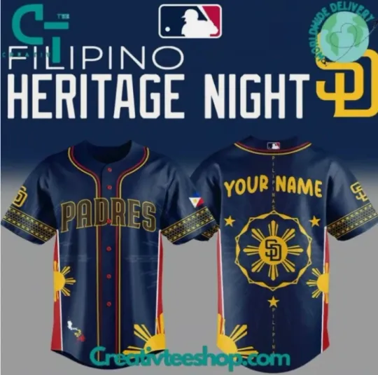 Discover Personalized San Diego Padre Filipino Heritage Night 2025 Baseball Jersey