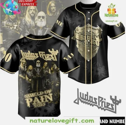 Judas Priest 2025 Shield Of Pain Baseball Jersey