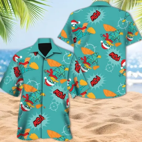 Discover Phineas and Ferb Christmas Perry Deck The Platypus Hawaiian, Disney Disneyland