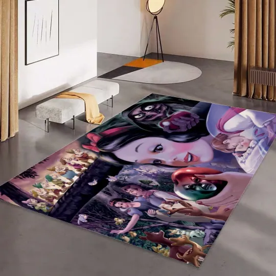 Discover Disney Snow White Foldable Rectangular Floor Mat Rug Anti-Skid Carpet