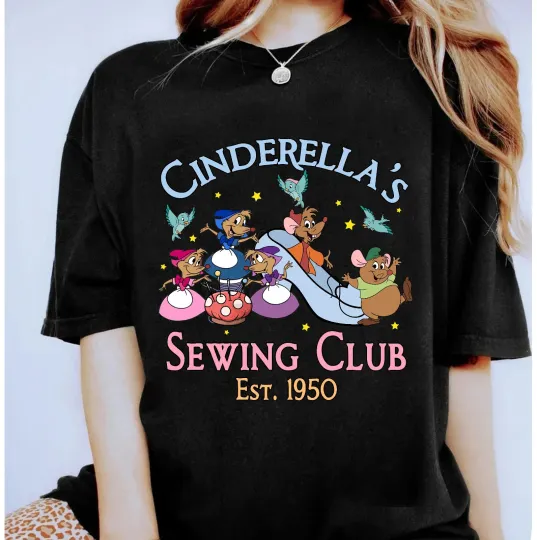 Discover Disney Cinde's Sewing Club Est 1950 & Friend T-Shirt for Men and Women