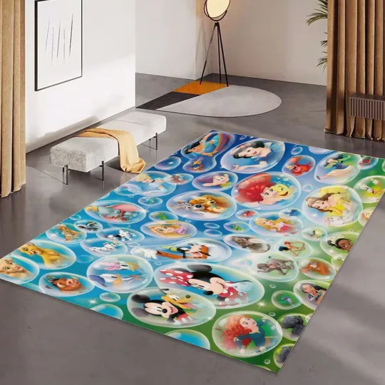 Discover Disney Pixar Bubbles Print Foldable Rectangular Floor Mat Rug Anti-Skid Home & Living