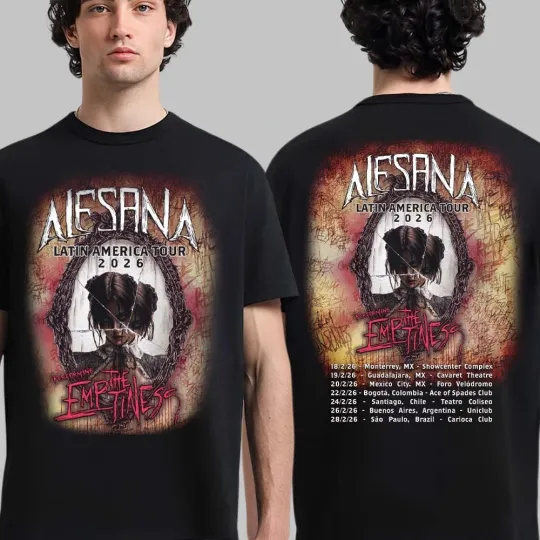 Discover Alesana Latin America Tour 2026 Mexico And South America Tour Schedule T-Shirt
