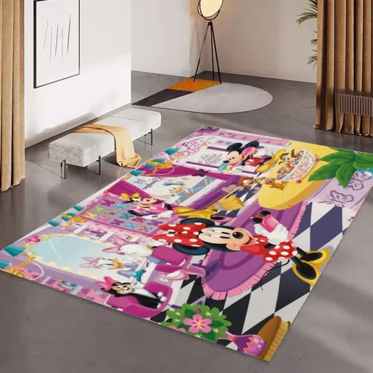 Discover Minnie Mouse Foldable Rectangular Floor Mat Rug Anti-Skid Carpet
