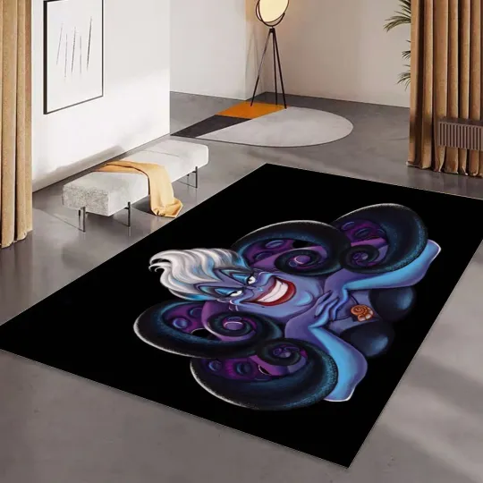 Discover Disney Ursula Villain Print Foldable Rectangular Floor Mat Rug Anti-Skid Carpet