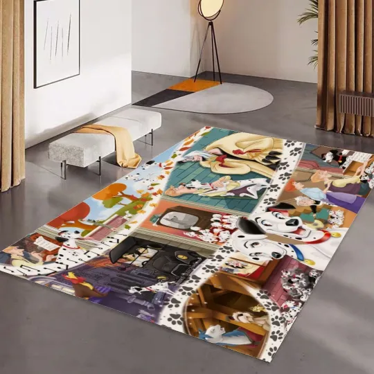 Discover Disney 101 Dalmatians Foldable Rectangular Floor Mat Rug Anti-Skid Carpet
